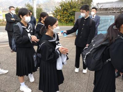 修学旅行手指消毒